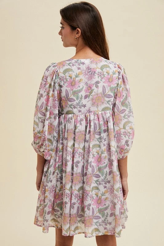 Floral Balloon Sleeve Mini Dress 6 Floral Balloon Sleeve Mini Dress - Image 4