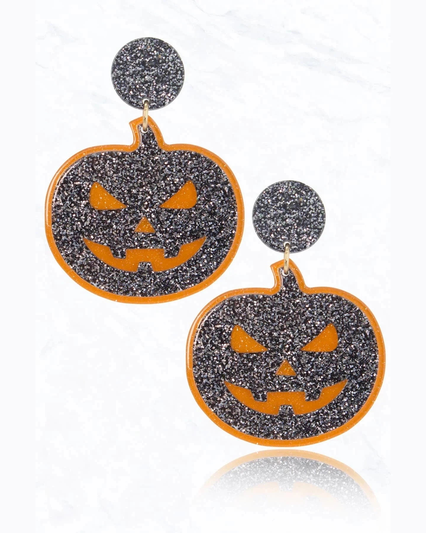 Pumpkin Glitter Earrings 3 Pumpkin Glitter Earrings