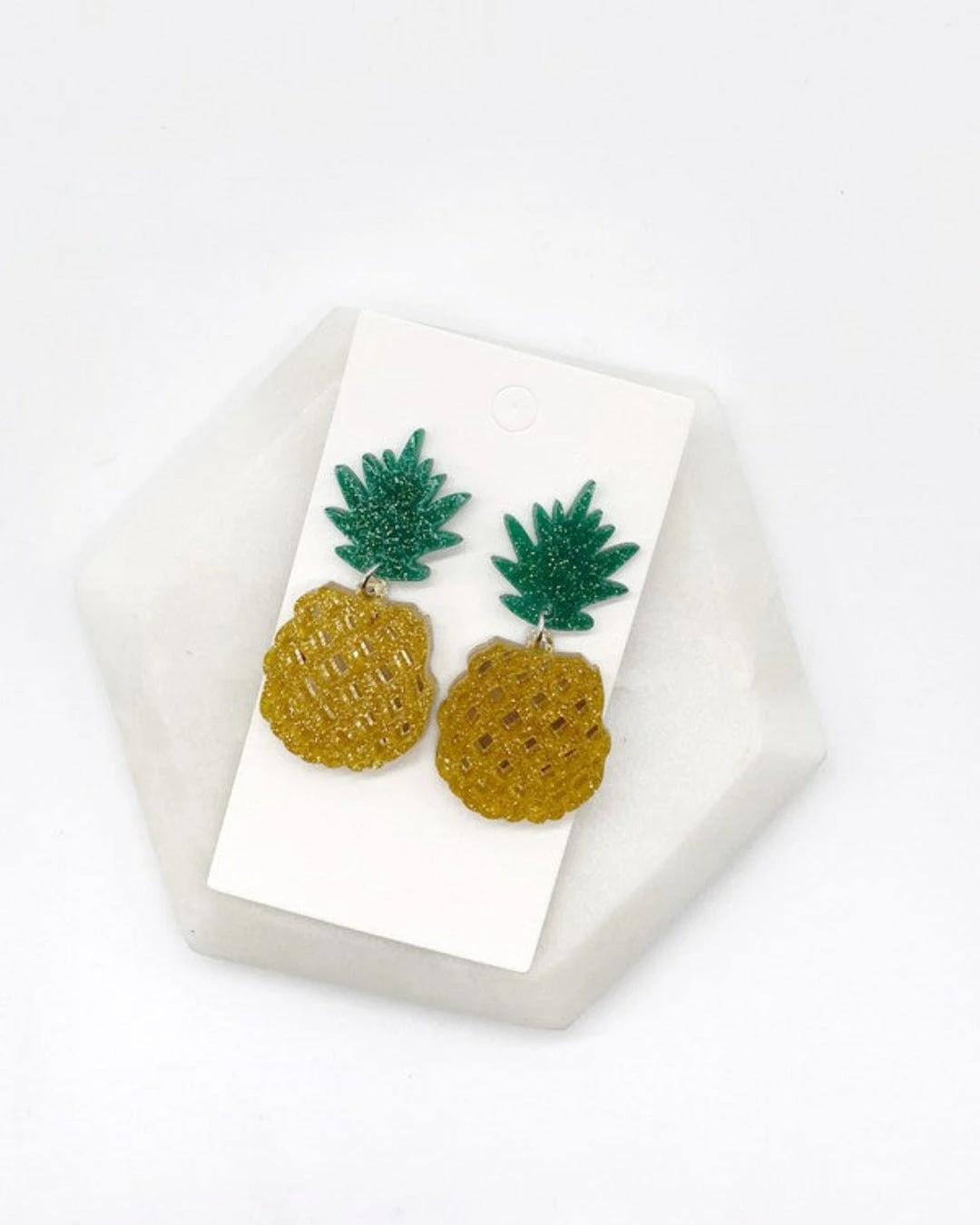 Pineapple Glitter Acrylic Earrings 4 Pineapple Glitter Acrylic Earrings - Image 2