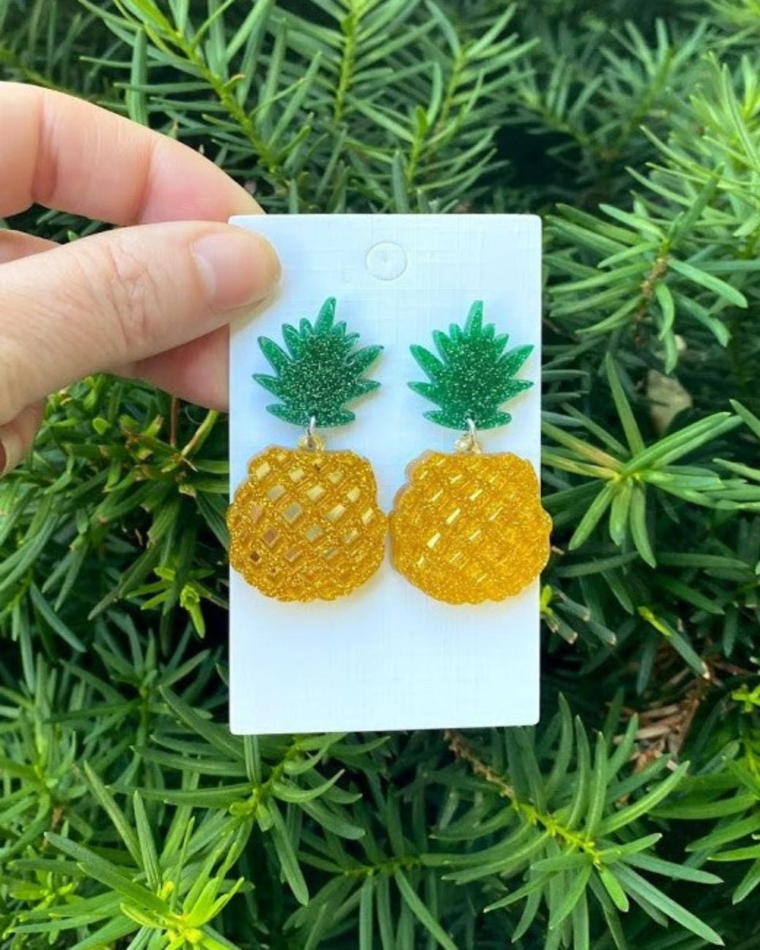 Pineapple Glitter Acrylic Earrings 5 Pineapple Glitter Acrylic Earrings - Image 3