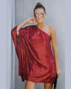One Shoulder Sparkle Dress