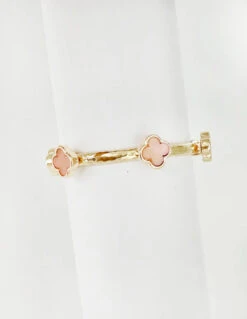 Pink Stone Clover Bracelet