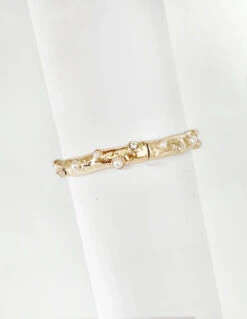 Pearl Rhinestone Gold Bracelet