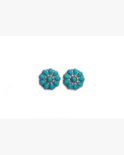 Turquoise Stud Flower Earrings