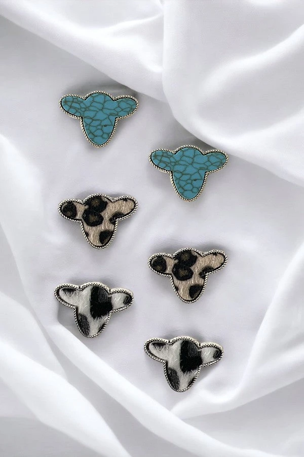 Cow Head Stud Earring Set 3 Cow Head Stud Earring Set