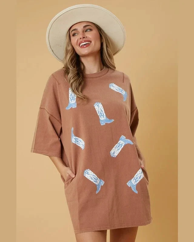 Western Boot Tee Dress 3 Western Boot Tee Dress