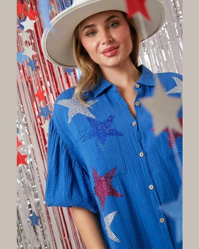 Rhinestone Star Shirt Dress 2 Rhinestone Star Shirt Dress