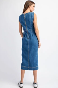Sleeveless Denim Midi Dress -Women Fashion 21463787 ede01fc0 806c 43e3 9235 a9992008c6de