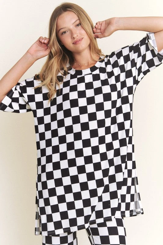 Ribbed Checker Print Set 4 Ribbed Checker Print Set - Image 2