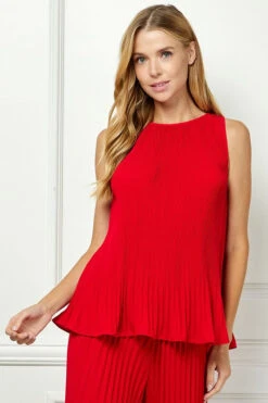 Pleated Sleeveless Top
