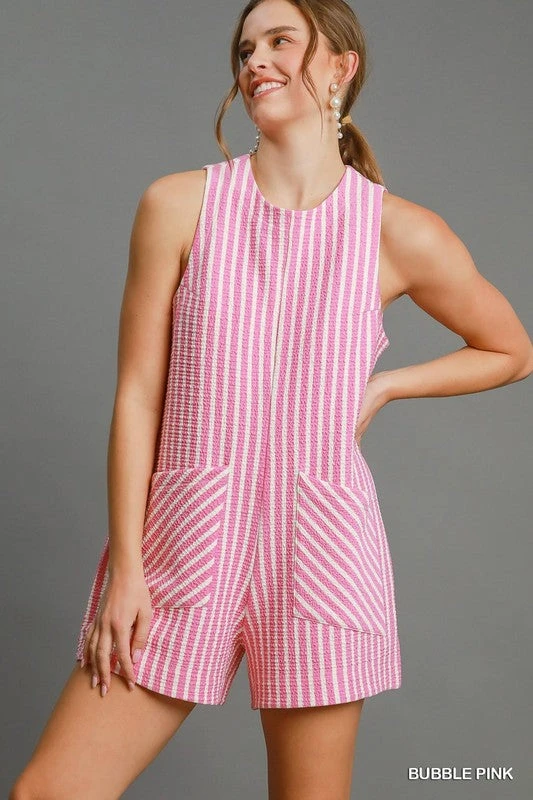 Textured Knit Sleeveless Romper 3 Textured Knit Sleeveless Romper