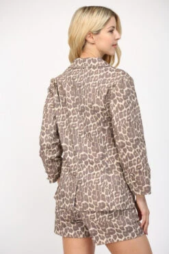 Washed Leopard Print Blazer -Women Fashion 23004133 251e0775 26d9 4177 81a2 2979c6f54028