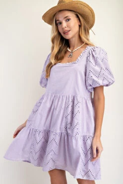 Eyelet Lace Mini Dress