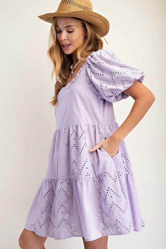 Eyelet Lace Mini Dress 4 Eyelet Lace Mini Dress - Image 2