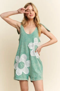 Lace Flower Patch Romper