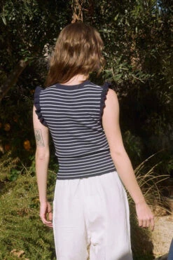 Stripe Ruffle Sleeve Tank 9 Stripe Ruffle Sleeve Tank -Women Fashion 23344558 b96675c7 24c0 4891 80d0 69570fad4700