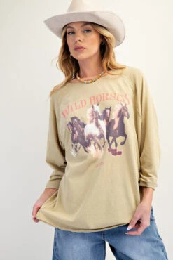 Wild Horses Print Top
