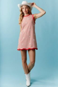 Lace Bow Stripe Mini Dress -Women Fashion 23433759 e31760d6 2113 4fbb 993c 3b16a69b66df