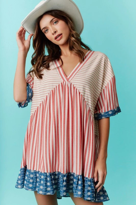 Americana V Neck Dress 4 Americana V Neck Dress - Image 2