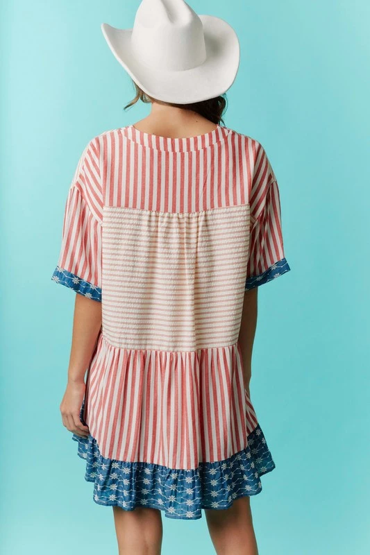 Americana V Neck Dress 6 Americana V Neck Dress - Image 4