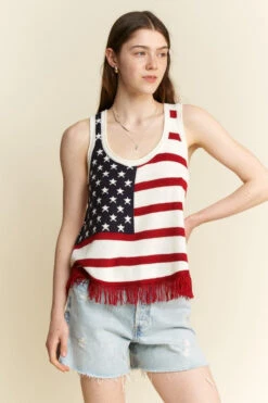USA Fringe Tank Top