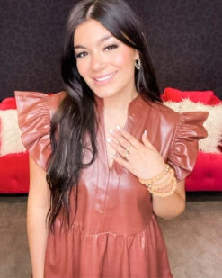 Wood And Gold Beaded Stretch Bracelet Set -Women Fashion 34