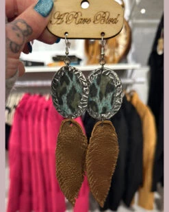 Leopard & Feather Earrings