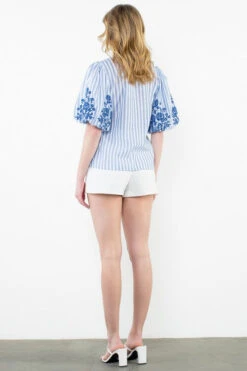 Embroidered Stripe Top -Women Fashion 5e4dc9f2 8803 4a3a b34e 4e5152047b27