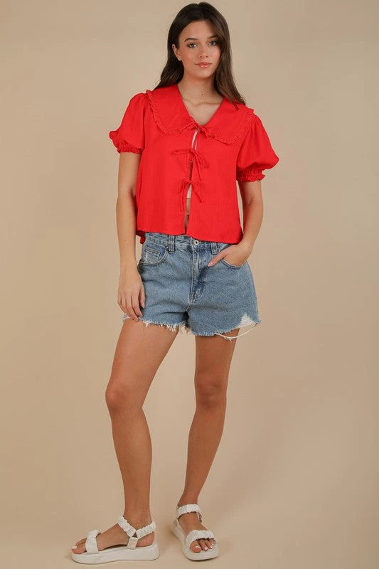 Eyelet Tie Blouse 4 Eyelet Tie Blouse - Image 2