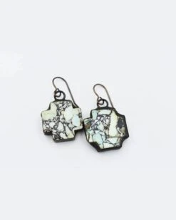 Soldered Turquoise Cross Earrings