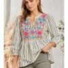 Pinstripe Embroidered Top 1 Pinstripe Embroidered Top -Women Fashion 83a6839d37f7d1a09e6e0ad02d0dcfcf41e60c4440f69c5b561ad38c077d7a9b