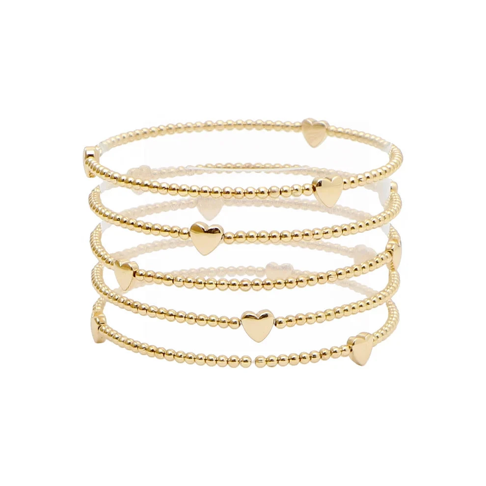 Gold Heart Stretch Bracelet 3 Gold Heart Stretch Bracelet