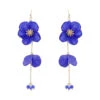 Flower Drop Earrings -Women Fashion AE5489CBLU