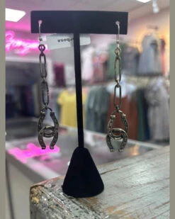 Drop Double Horseshoe Earrings