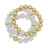 Clay, Crystal & Gold Stretch Bracelets -Women Fashion B 1352WH TB1041WHITE 2T 3d450a5f df47 4fa8 9083 2c47636d24c1