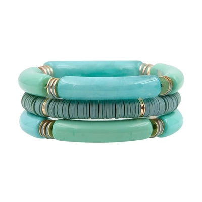 Bamboo Acrylic Stretch Bracelet Set 4 Bamboo Acrylic Stretch Bracelet Set - Image 2