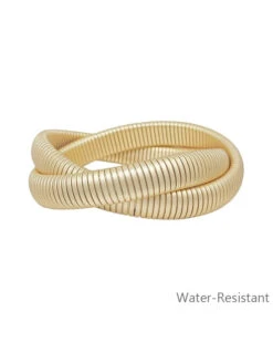 Matte Gold Twisted Stretch Bracelet