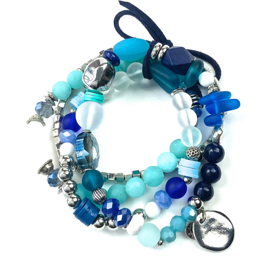 Beaded Multi Strand Stretch Bracelet 4 Beaded Multi Strand Stretch Bracelet - Image 2