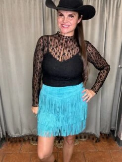 Scully Suede Fringe Skirt