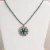 Sterling Flower & Turquoise Pendant Necklace -Women Fashion Copyof7750conchopendantwithfloweronNP TQneck