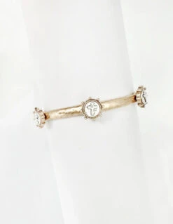 Stamped Cross Bracelet