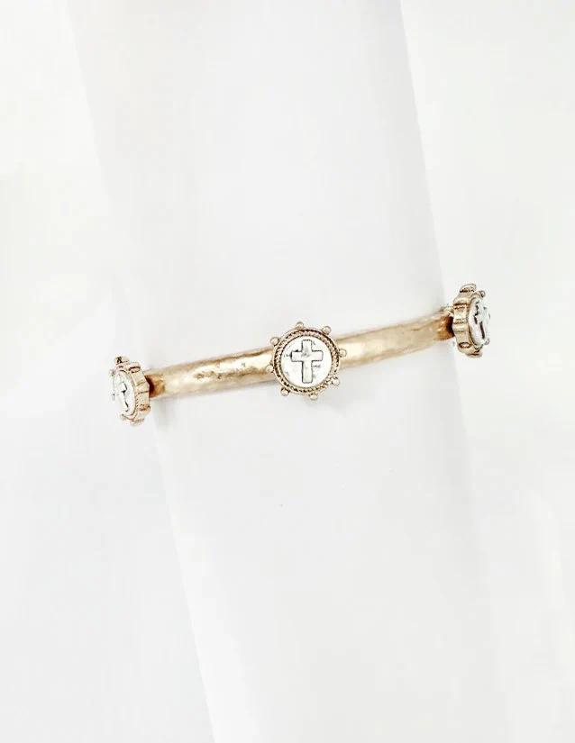 Stamped Cross Bracelet 3 Stamped Cross Bracelet