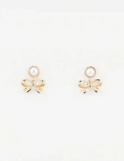 Pearl Stud Bow Earrings