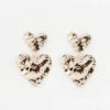 Hammered Heart Earrings -Women Fashion DSE4611GD