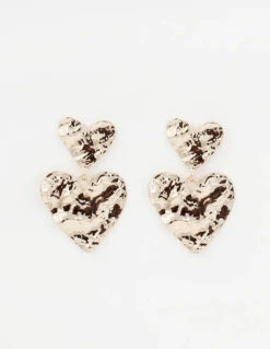 Hammered Heart Earrings