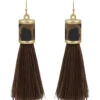 Leather Tassel Earring -Women Fashion E 1183CH QE1879Leopard 2