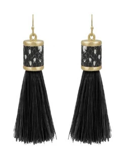 Leather Tassel Earring 8 Leather Tassel Earring -Women Fashion E 1183WSN QE1879snake dgry 2