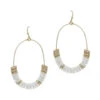 Beaded Oval Earrings -Women Fashion E 1829WH 2T fcaddfb5 76c5 46a8 ac55 cb8c71ba86f7
