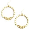 Wood And Gold Chain Hoop Earrings 1 Wood And Gold Chain Hoop Earrings -Women Fashion E 2286N EW7702IV 2T
