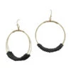 Layered Beaded Hoop Earrings -Women Fashion E 2404BK EME1597BLK 2